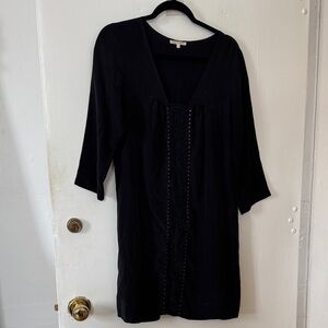 Black V-Neck Dress 100% silk